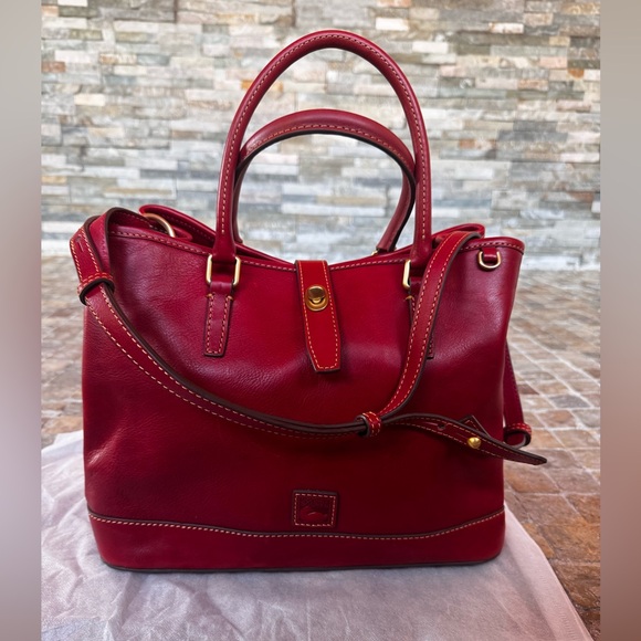 Dooney and bourke red Florentine  Perry satchel - Picture 8 of 15
